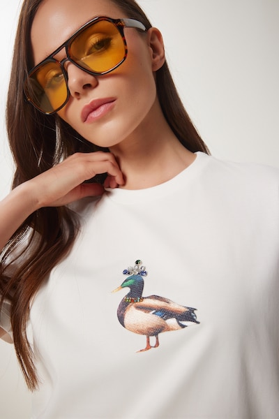 Happiness İstanbul Shirts i ecru / safir / karamel / smaragd, Produktvisning