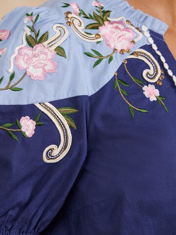 love & roses Blouse in Blauw