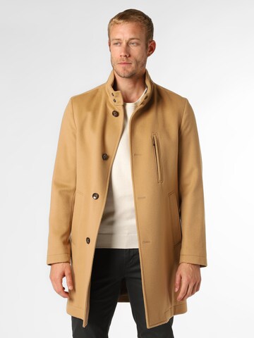 BOSS Black Between-Seasons Coat 'H-Hyde-Standup-224' in Beige: front