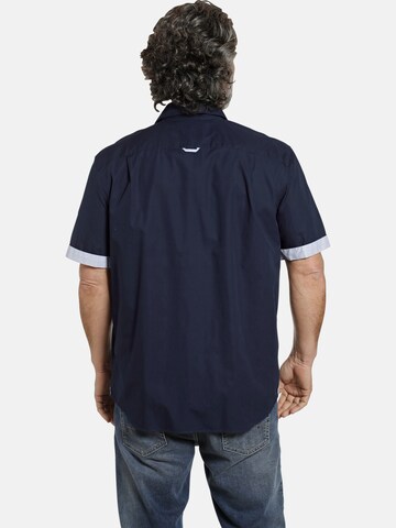 Jan Vanderstorm Comfort fit Button Up Shirt ' Fynnjard ' in Blue