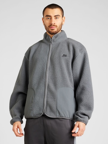 Nike Sportswear Fleece jacket 'CLUB' in Grey: front