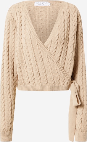 In The Style Knit cardigan 'CARYS WHITTAKER' in Brown: front