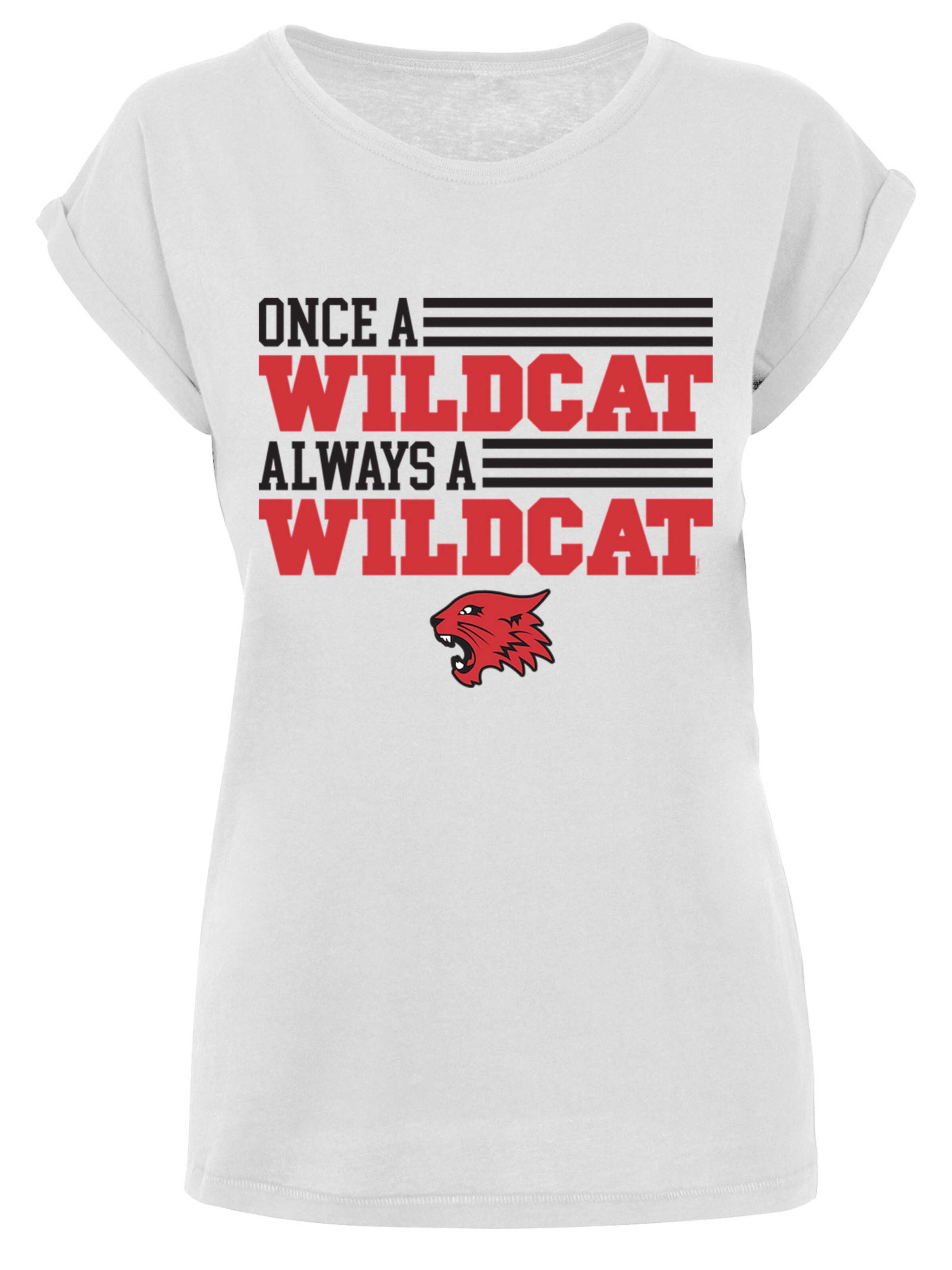 Maglietta 'Disney High School Musical Once Wildcat Always' di F4NT4STIC in bianco: frontale