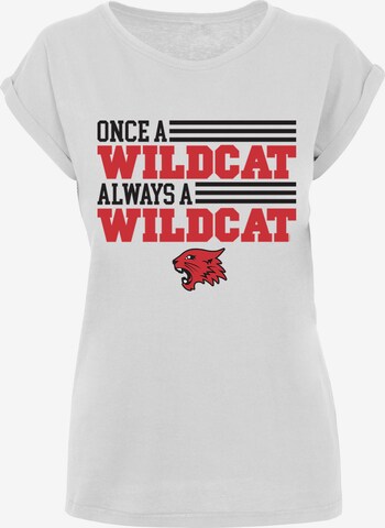T-shirt 'Disney High School Musical Once Wildcat Always' F4NT4STIC en blanc : devant