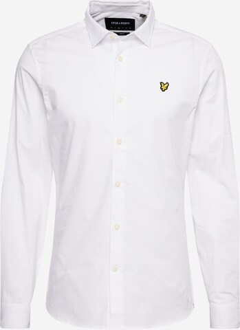 Lyle & Scott Slim fit Button Up Shirt in White: front