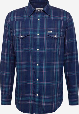 WRANGLER Regular Fit Hemd in Blau: predná strana