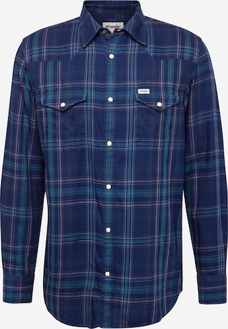 WRANGLER - Ajuste regular Camisa en azul: frente