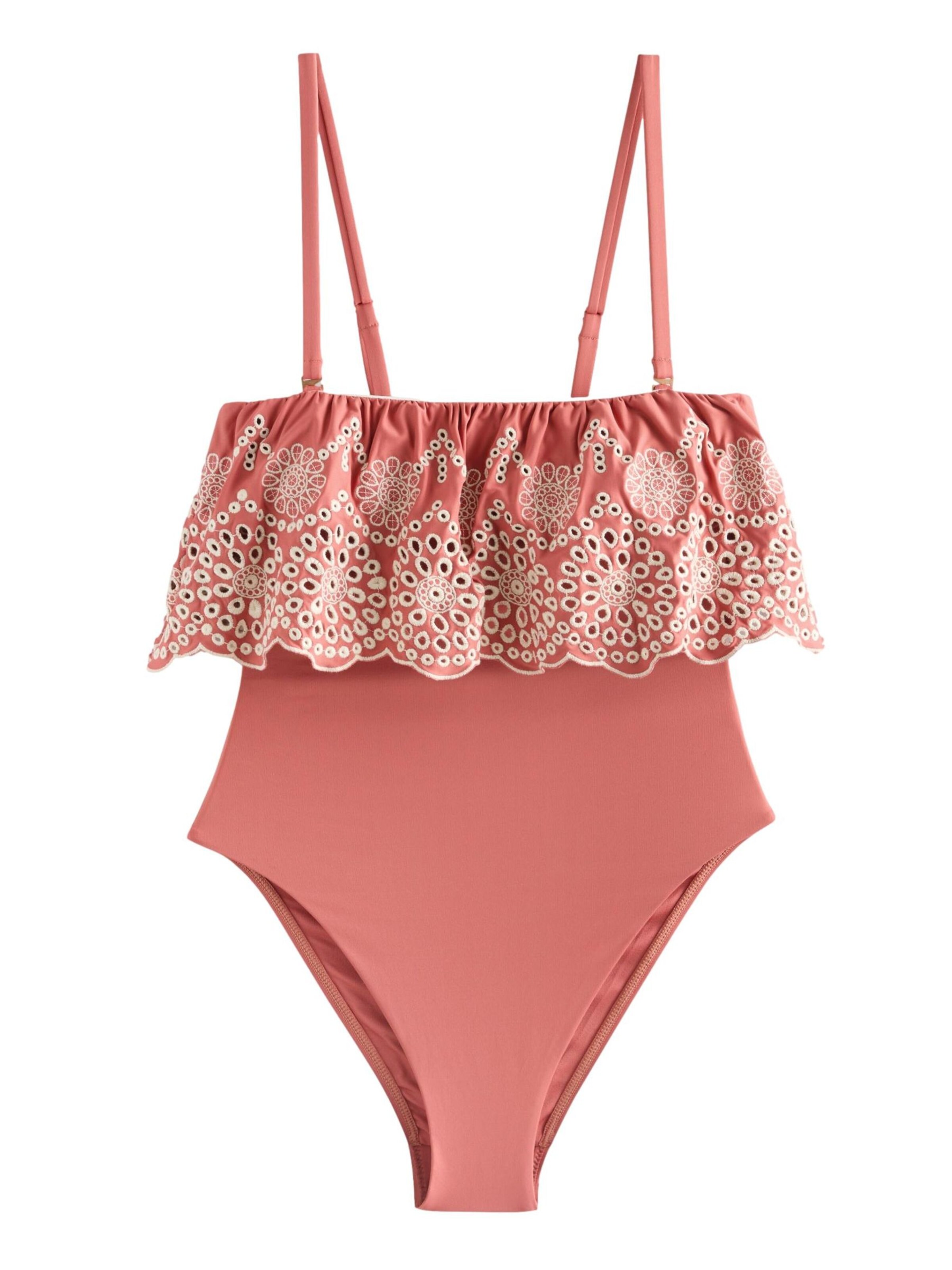 Next Бюстгальтер-минимайзер Корректирующий купальник в Ярко-розовый: спереди