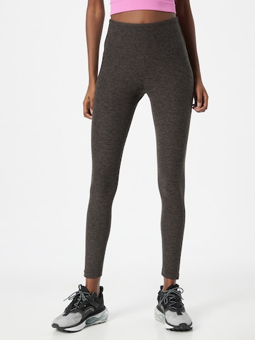 Casall Skinny Workout Pants in Grey: front