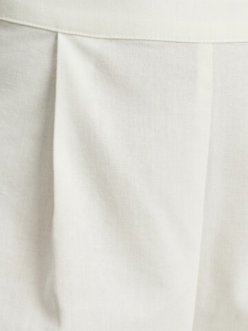 Tussah Regular Pleat-Front Pants 'DREW' in White