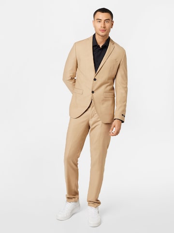 Coupe slim Costume JACK & JONES en beige : devant