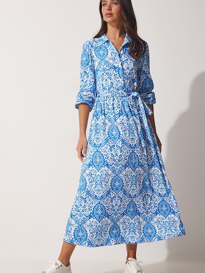 Happiness İstanbul Robe en 36 en bleu / azur / blanc, Vue avec produit