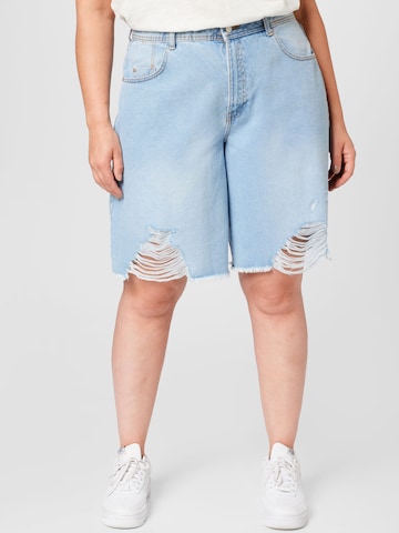 Noisy May Curve Loosefit Jeans in Blauw: voorkant