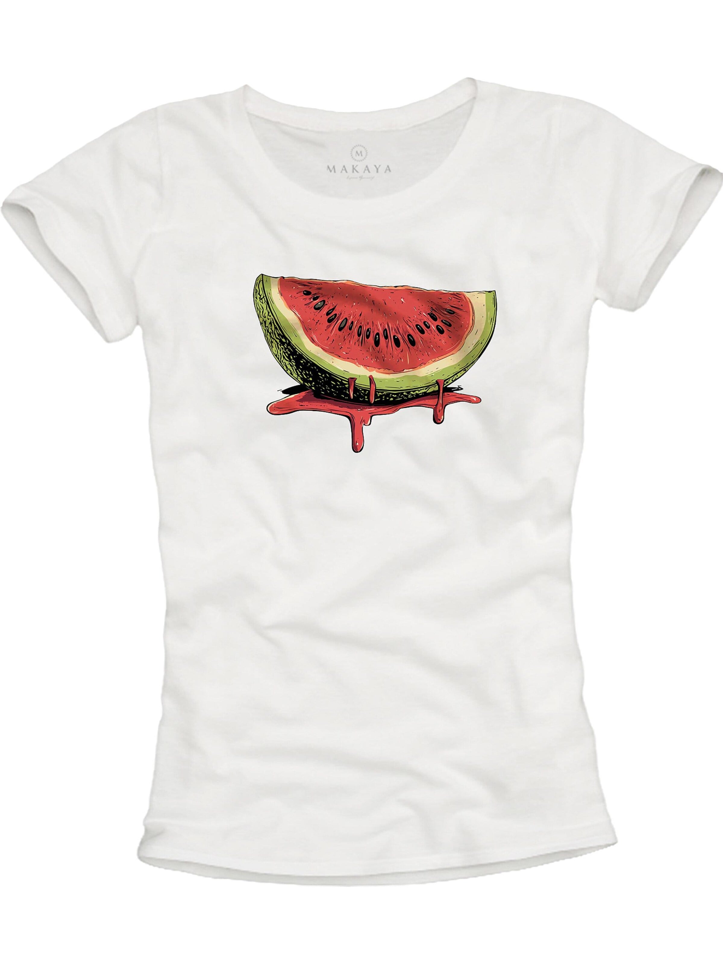 MAKAYA Shirt 'Watermelon'‌‌‌‌ in Weiß: Vorderseite