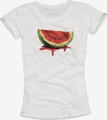 MAKAYA Shirt 'Watermelon' in Weiß: Vorderseite