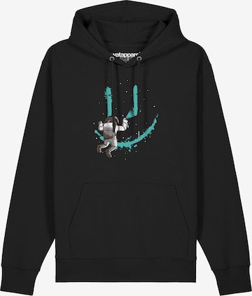 Watapparel Sweatshirt ' Graffiti Astronaut ' in Zwart: voorkant