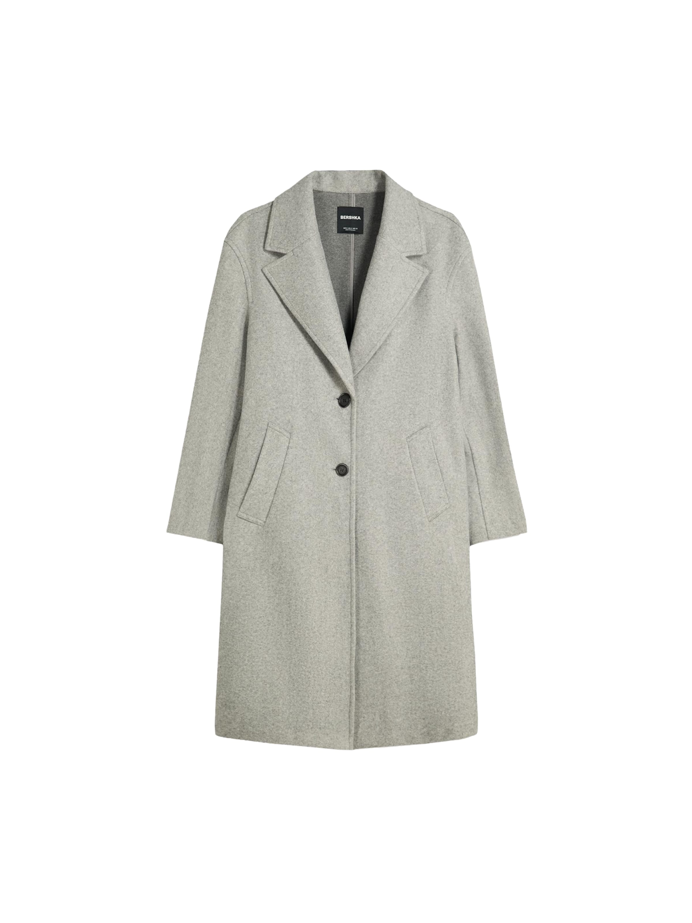 Bershka Between-seasons coat in Grey: front