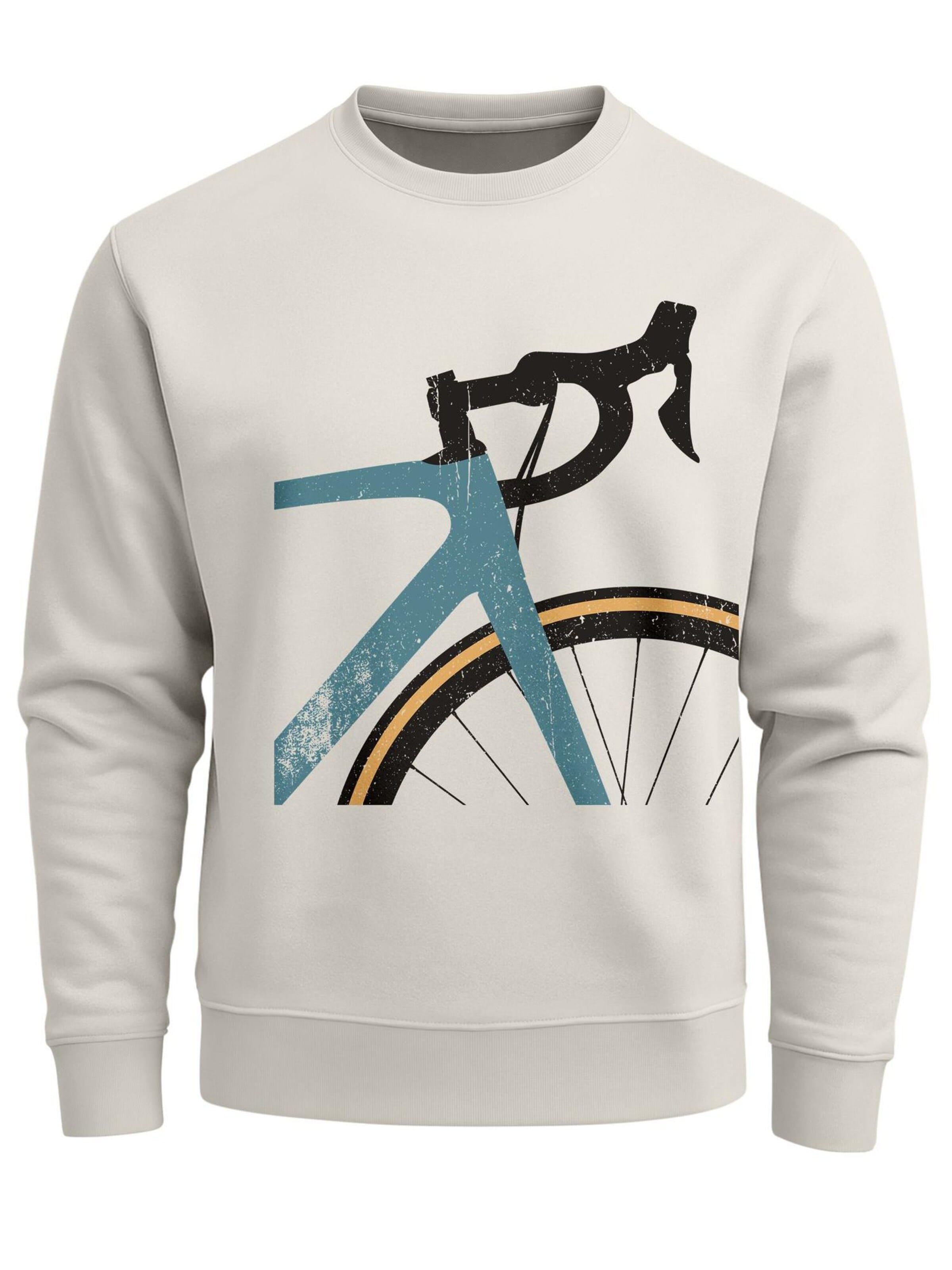Neverless Sweatshirt 'Rennrad' in Beige: front