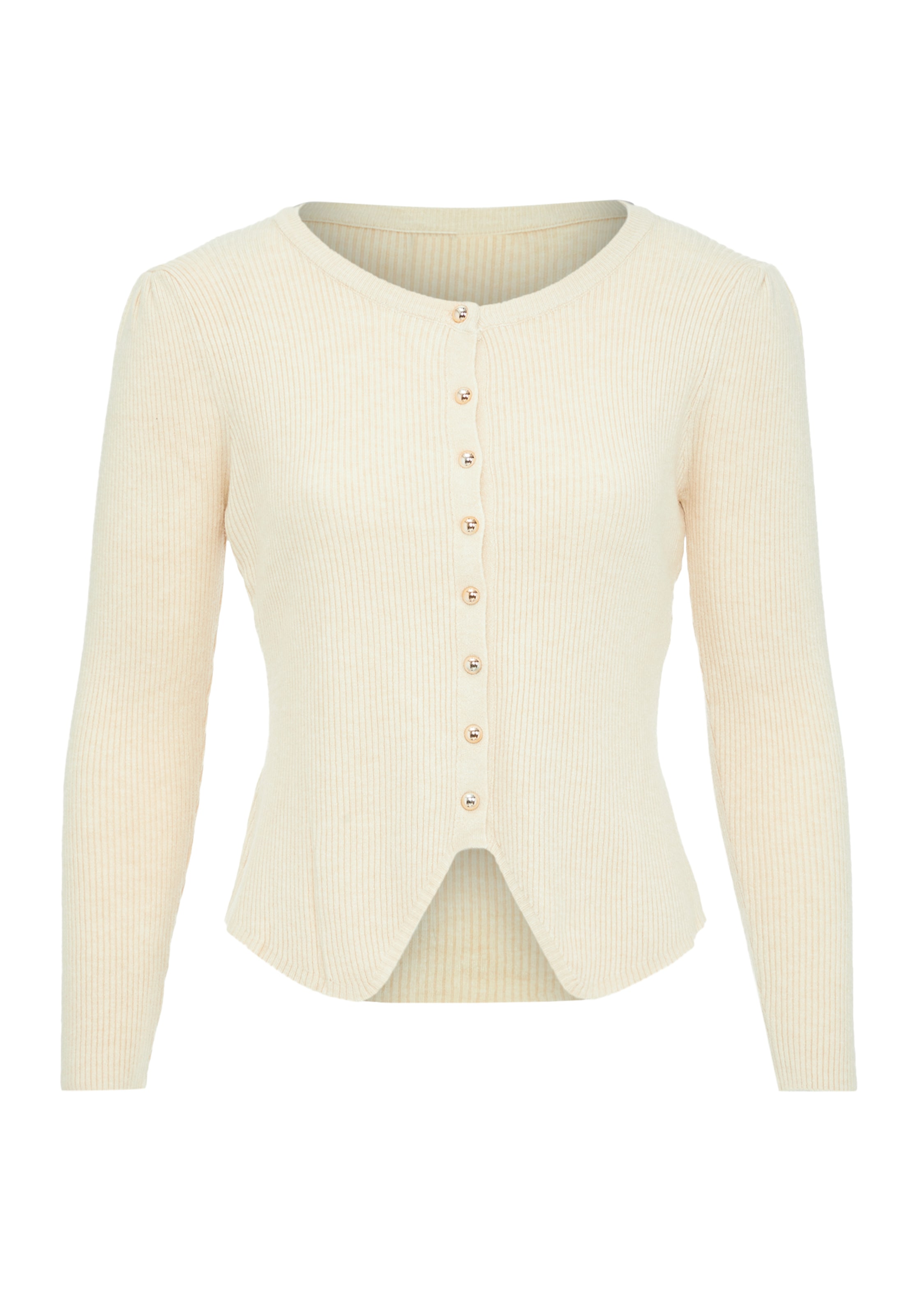 VERNOLE Gebreid vest in Beige: voorkant