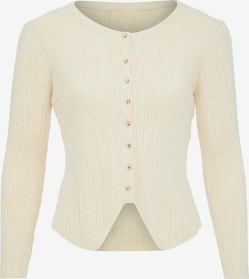 VERNOLE Gebreid vest in Beige: voorkant