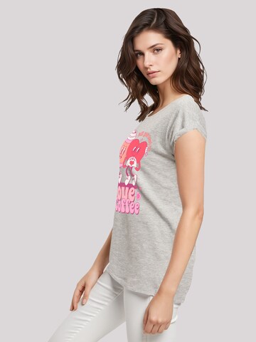 F4NT4STIC Shirt 'Love and Coffe Valentinstag' in Grey