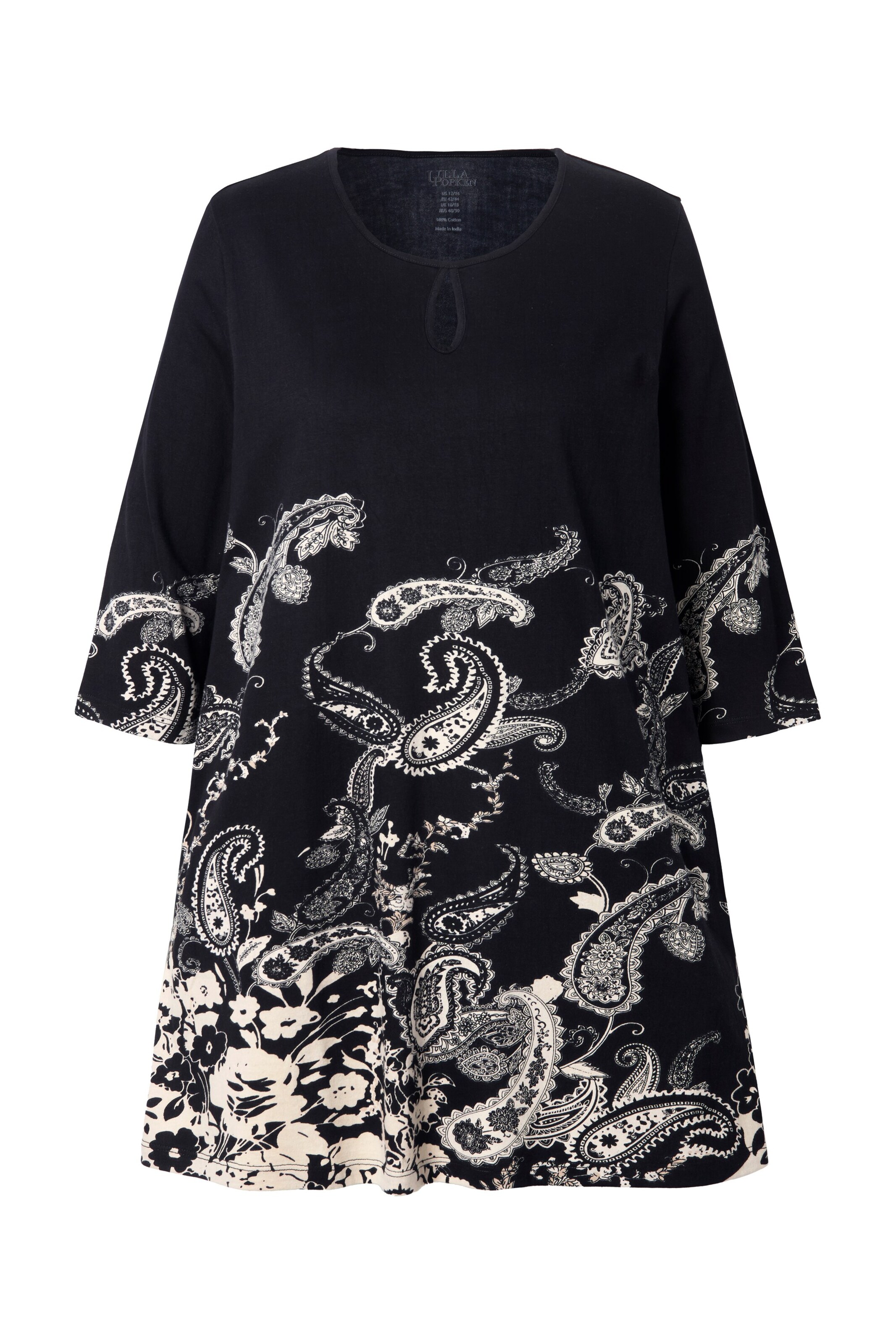 Ulla Popken Shirt in Zwart: voorkant