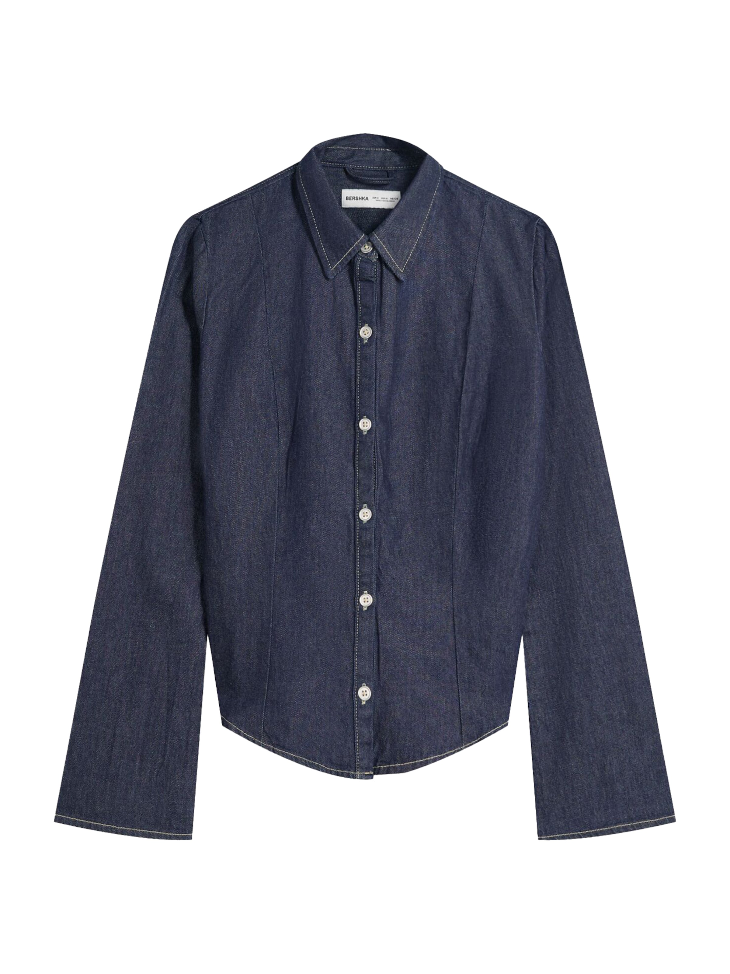 Bershka Блуза в синьо: отпред