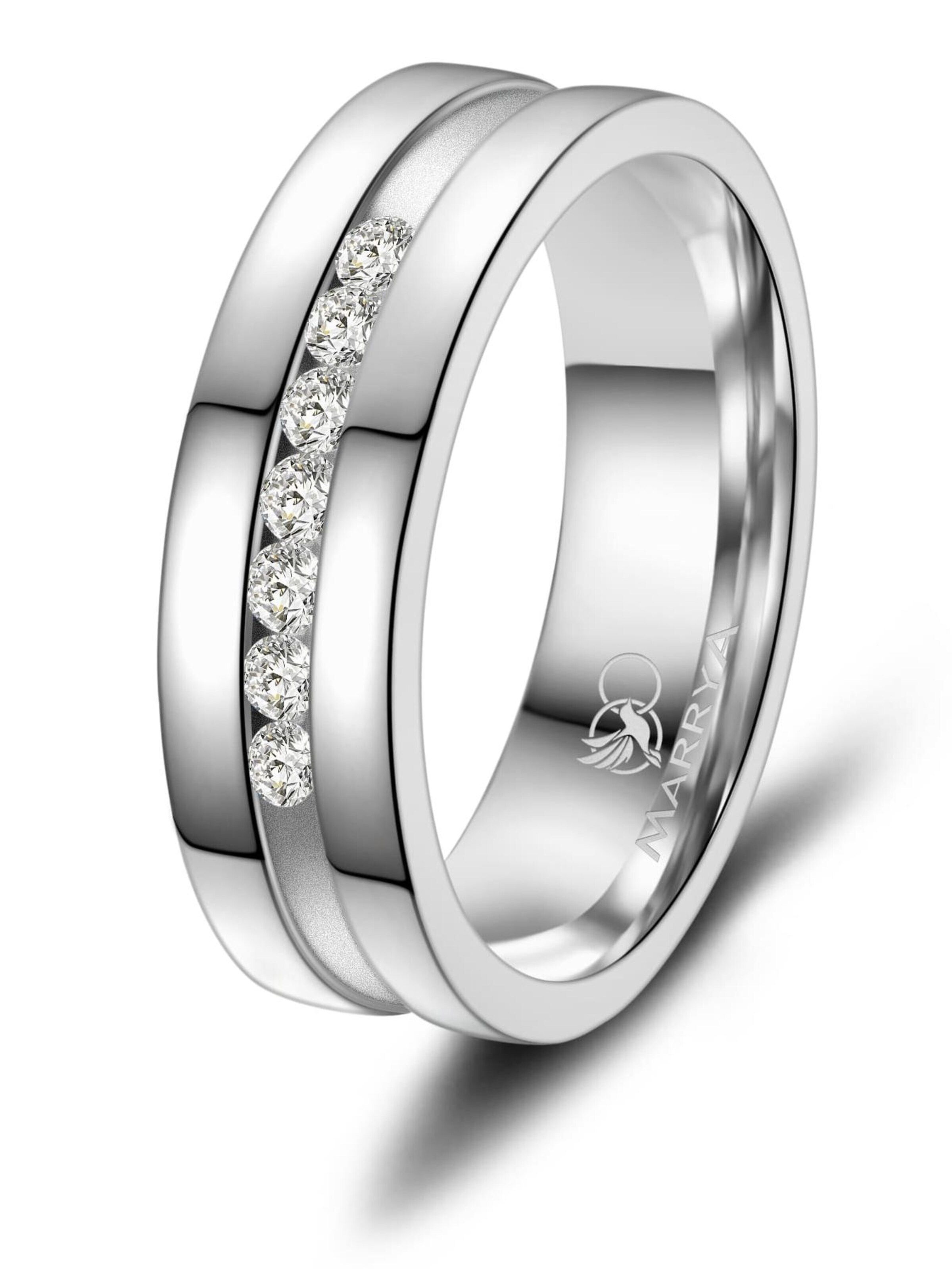 MARRYA Ring 'MARRYA ES-08 Ehering aus Edelstahl - Silberfarben' in Silver