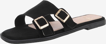 Ital-Design Pantolette in Schwarz: Vorderseite