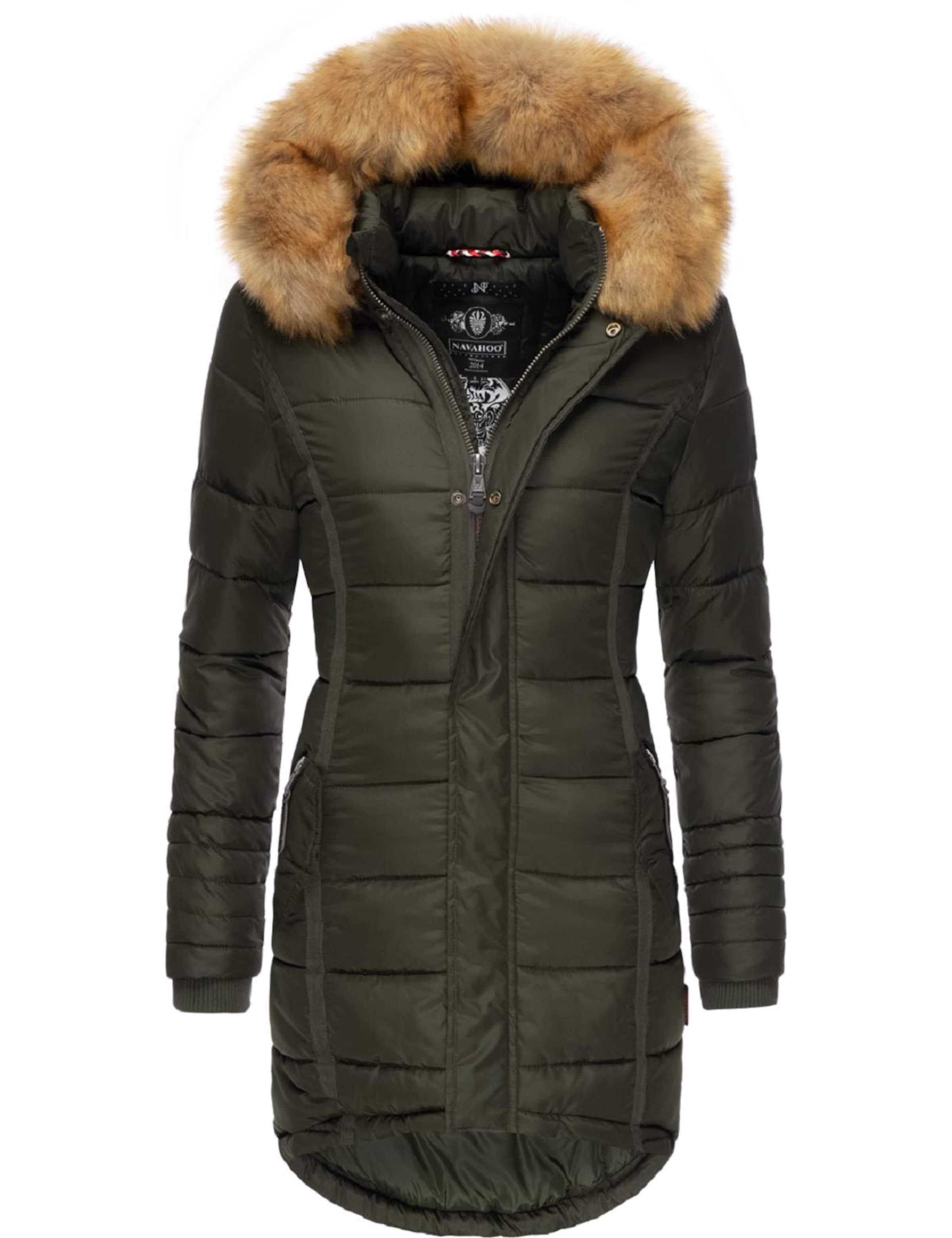NAVAHOO Χειμερινό παλτό 'Papaya' σε πράσινο: μπροστά