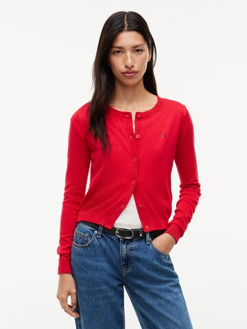 Tommy Jeans Strickjacke 'Essential' in Rot: Vorderseite