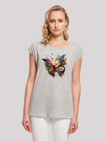 F4NT4STIC Shirt 'Schmetterling' in Grijs: voorkant