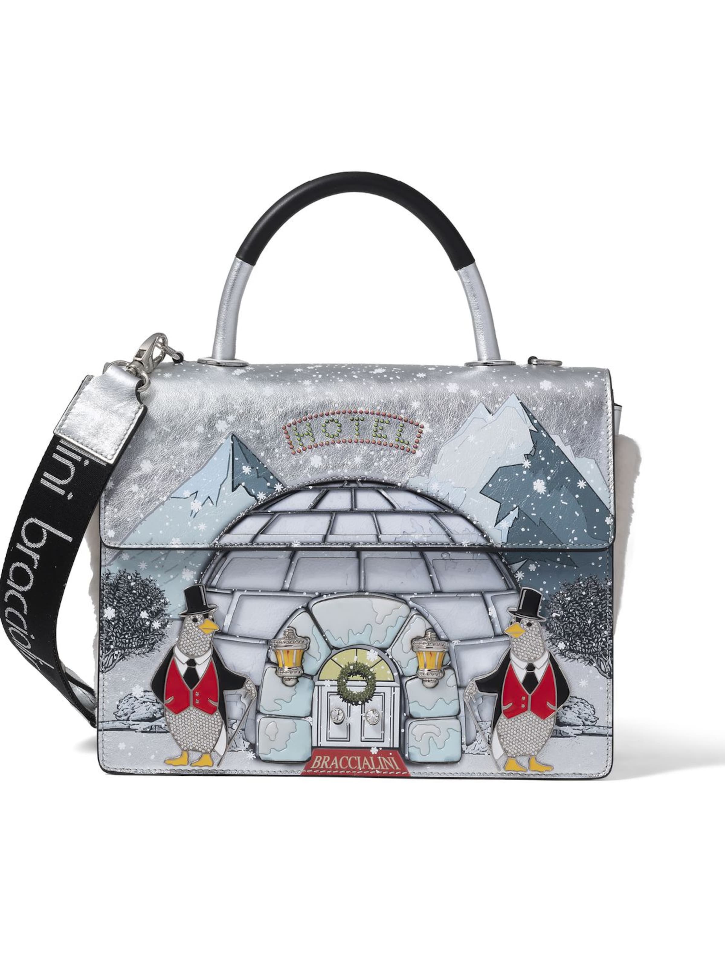 Braccialini Handtasche 'Audrey Igloo'‌‌‌‌‌‌‌‌‌‌ in Silber: Vorderseite