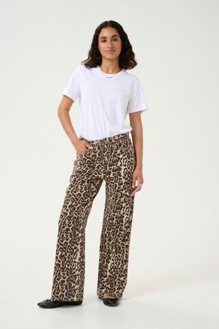 Kaffe Wide Leg Jeans 'Leonora' in Beige