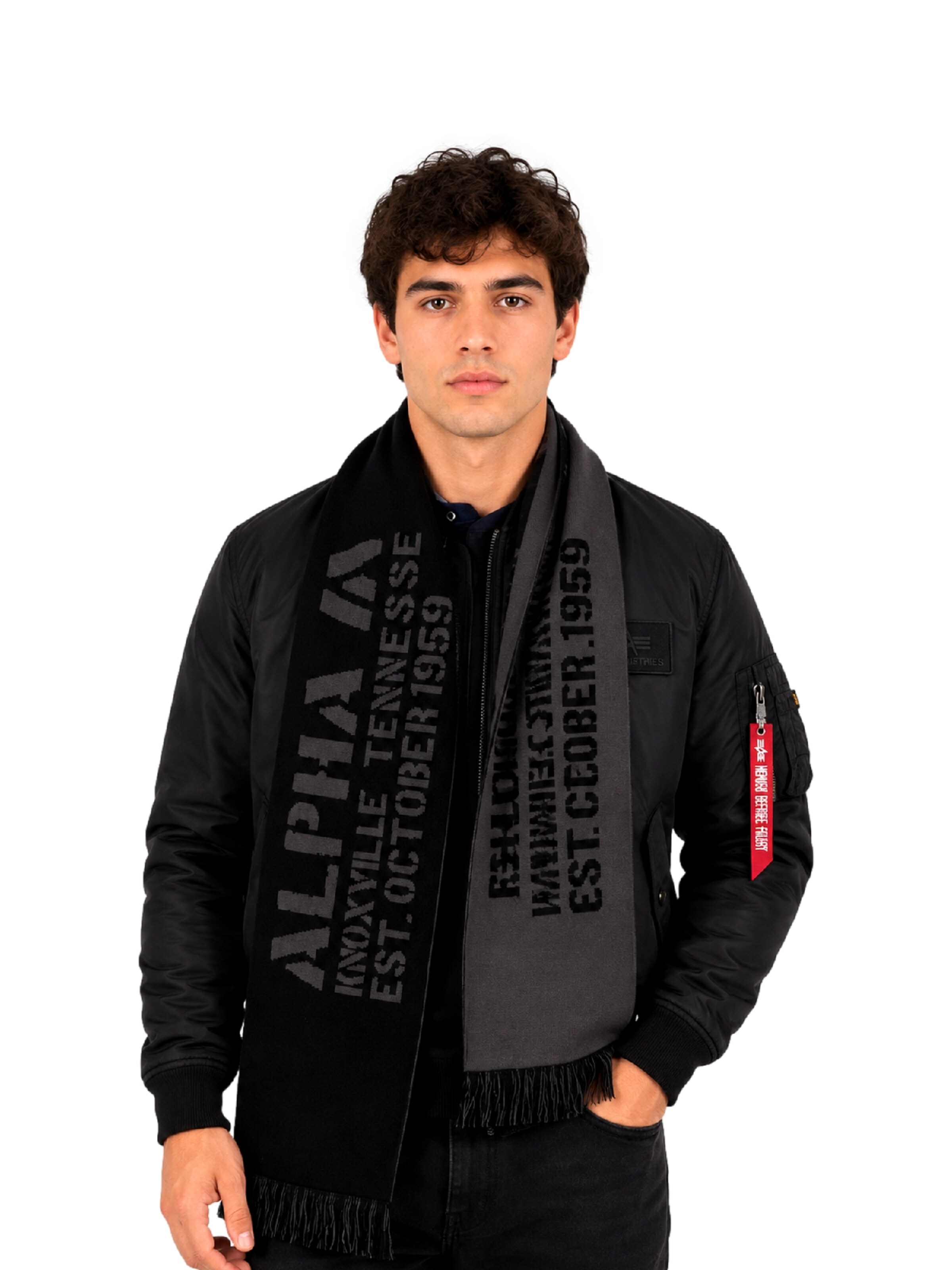 Écharpe ALPHA INDUSTRIES en gris : devant