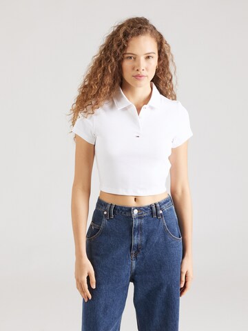 Tommy Jeans T-shirt 'ESSENTIAL' i vit: framsida