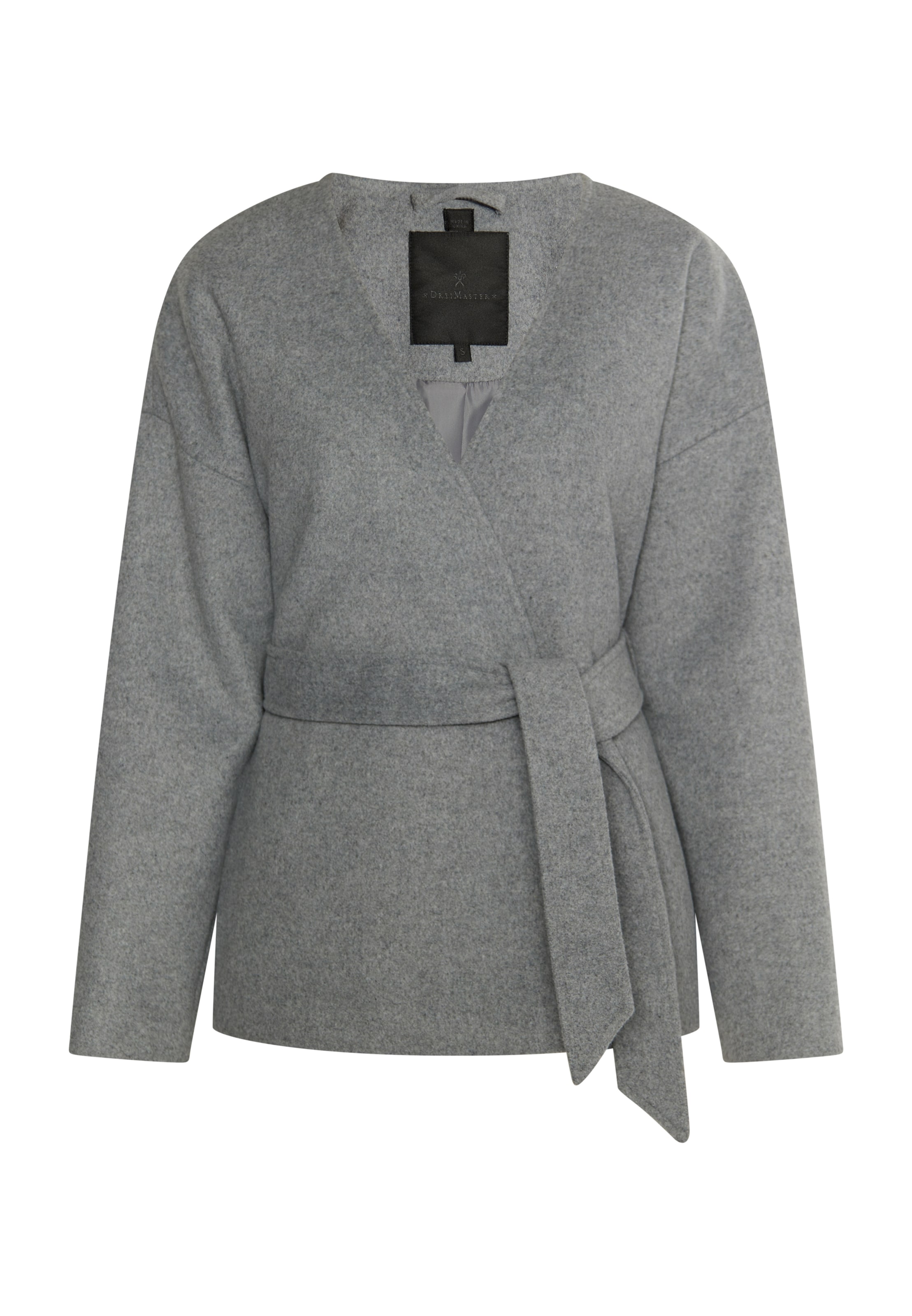 DreiMaster Klassik Prehoden plašč | siva barva: sprednja stran