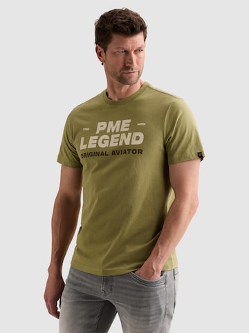 PME Legend T-shirt 'T-shirt with rugged artwork on the chest' i grön: framsida