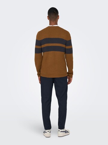 Only & Sons Sweter 'Sazlo' w kolorze brązowy
