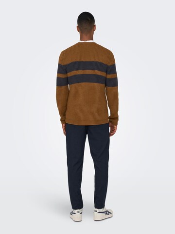 Only & Sons Pullover 'Sazlo' in Braun