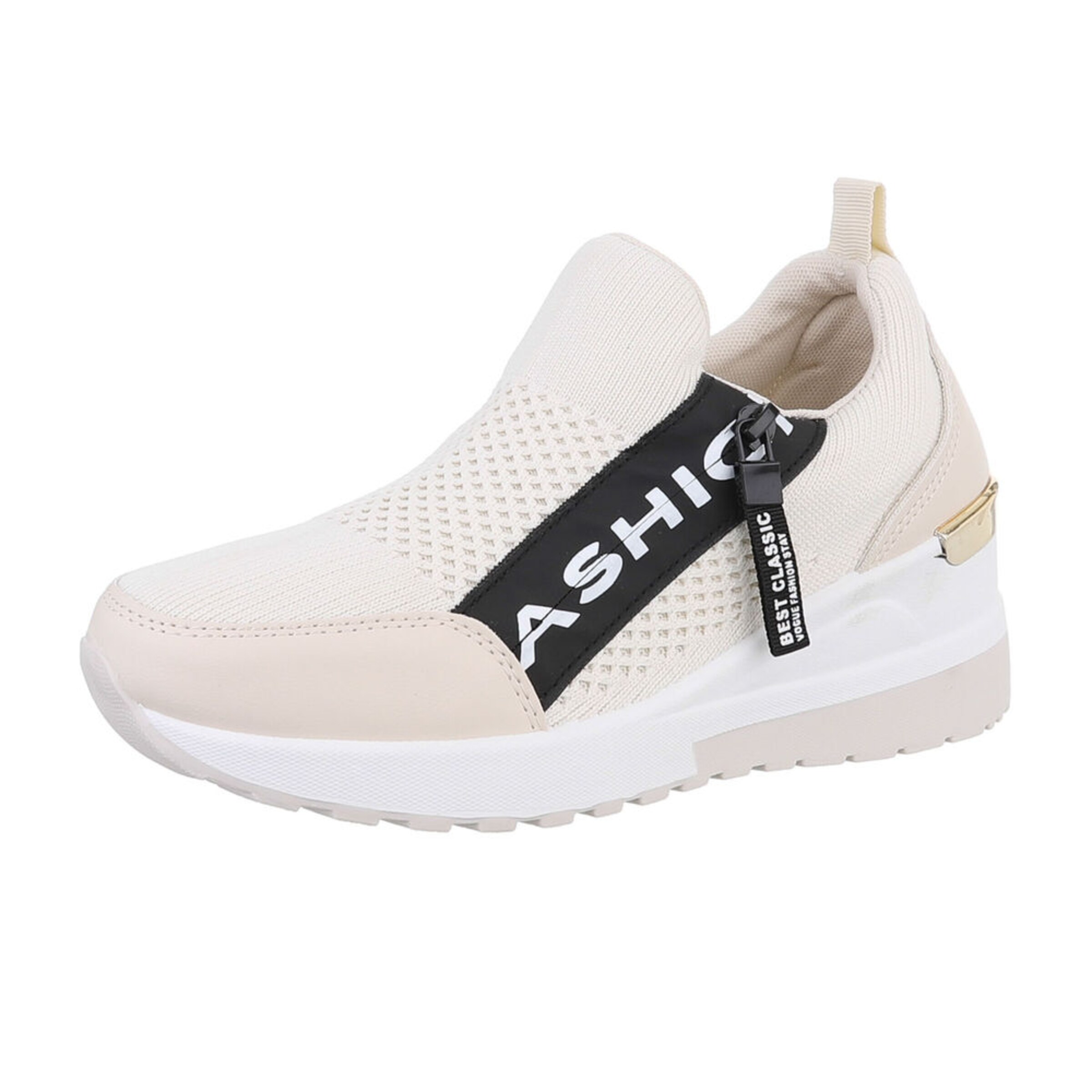 Ital-Design Sneaker in Beige: Vorderseite