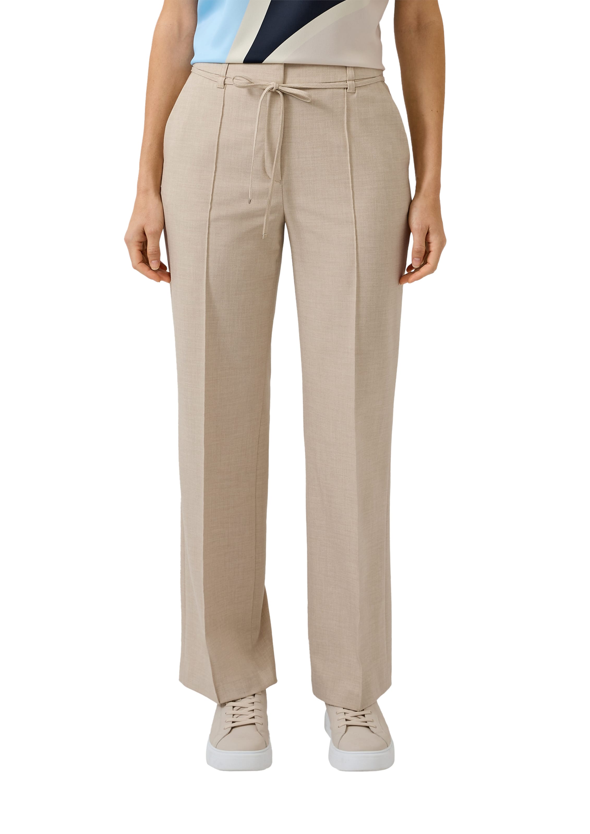 Wide Leg Pantalon à plis s.Oliver en beige : devant