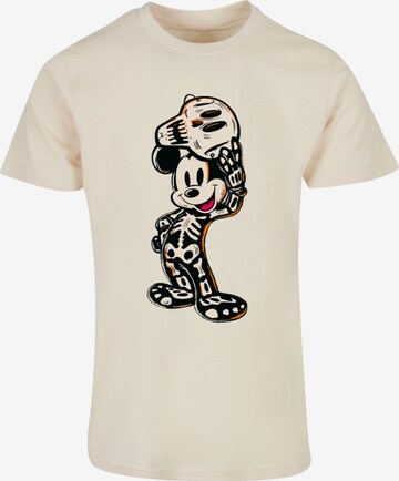 ABSOLUTE CULT Shirt 'D100 Mickey Mouse - Skeleton' in Beige: front