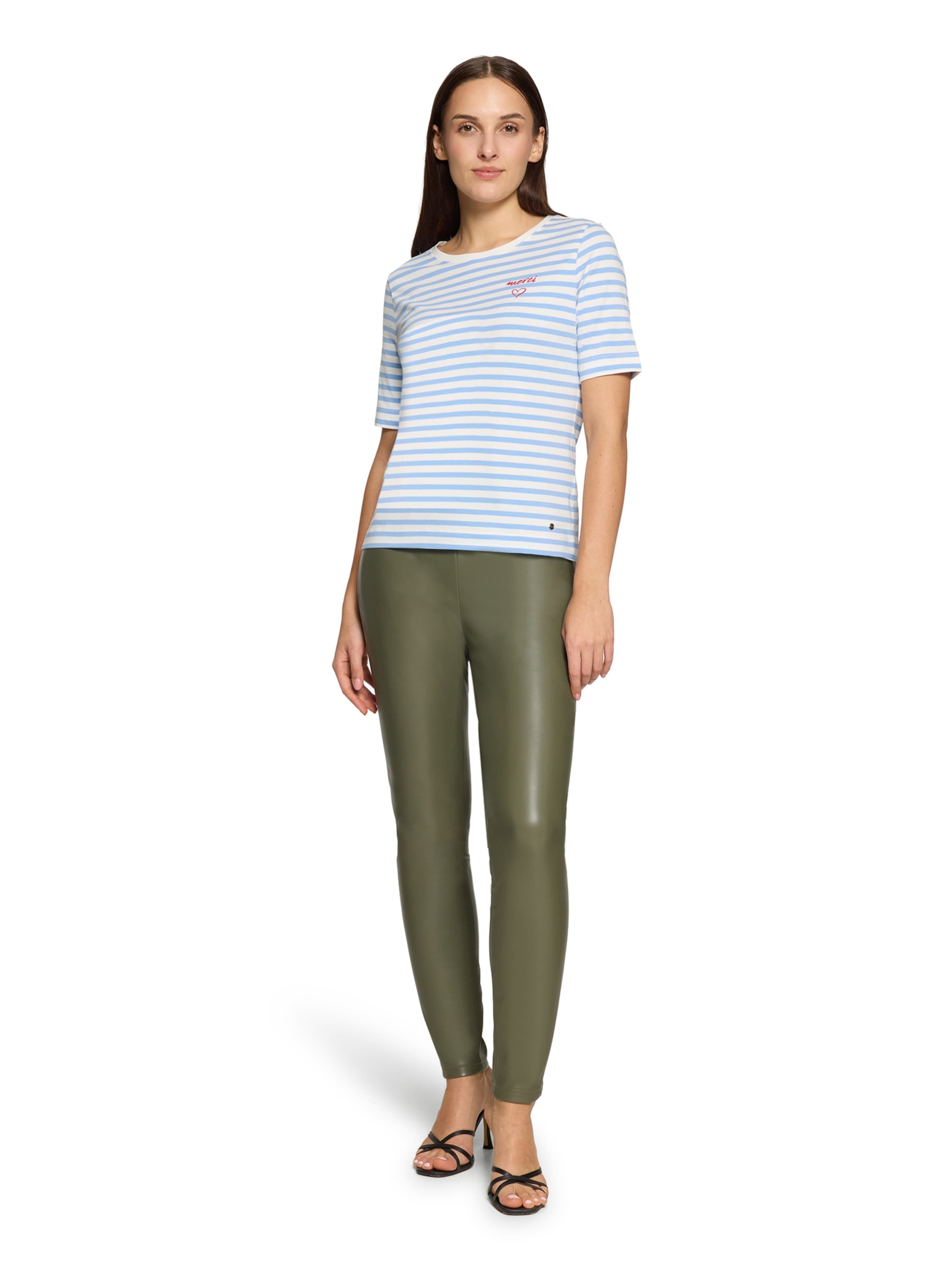 Betty & Co Basic Shirt mit Ringel in Weiß