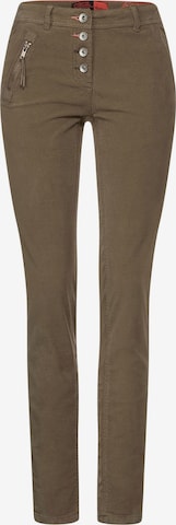 CECIL Slimfit Broek 'Scarlett' in Bruin: voorkant