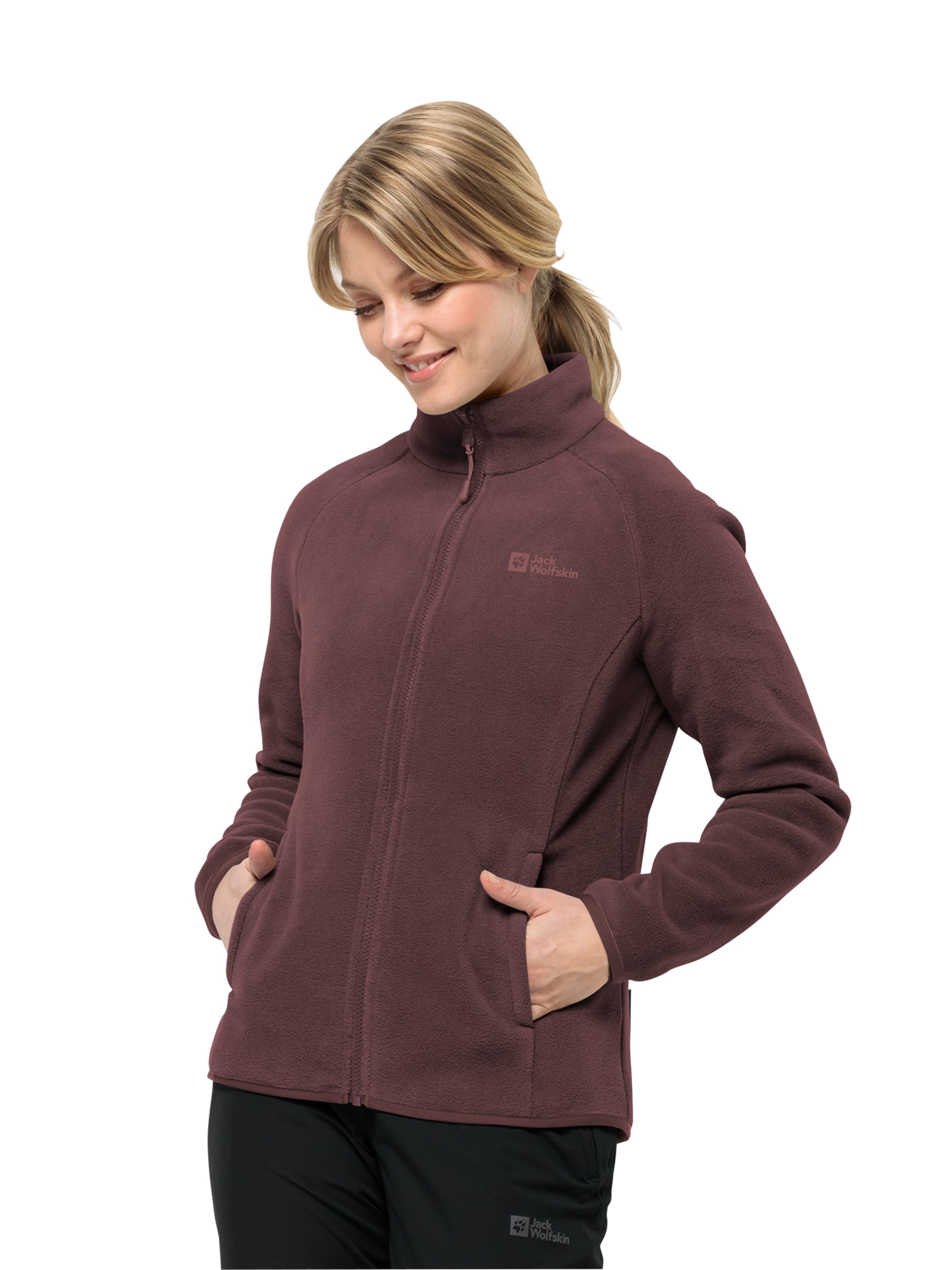 JACK WOLFSKIN Funkčná flisová bunda 'Moonrise' - Hnedá: predná strana