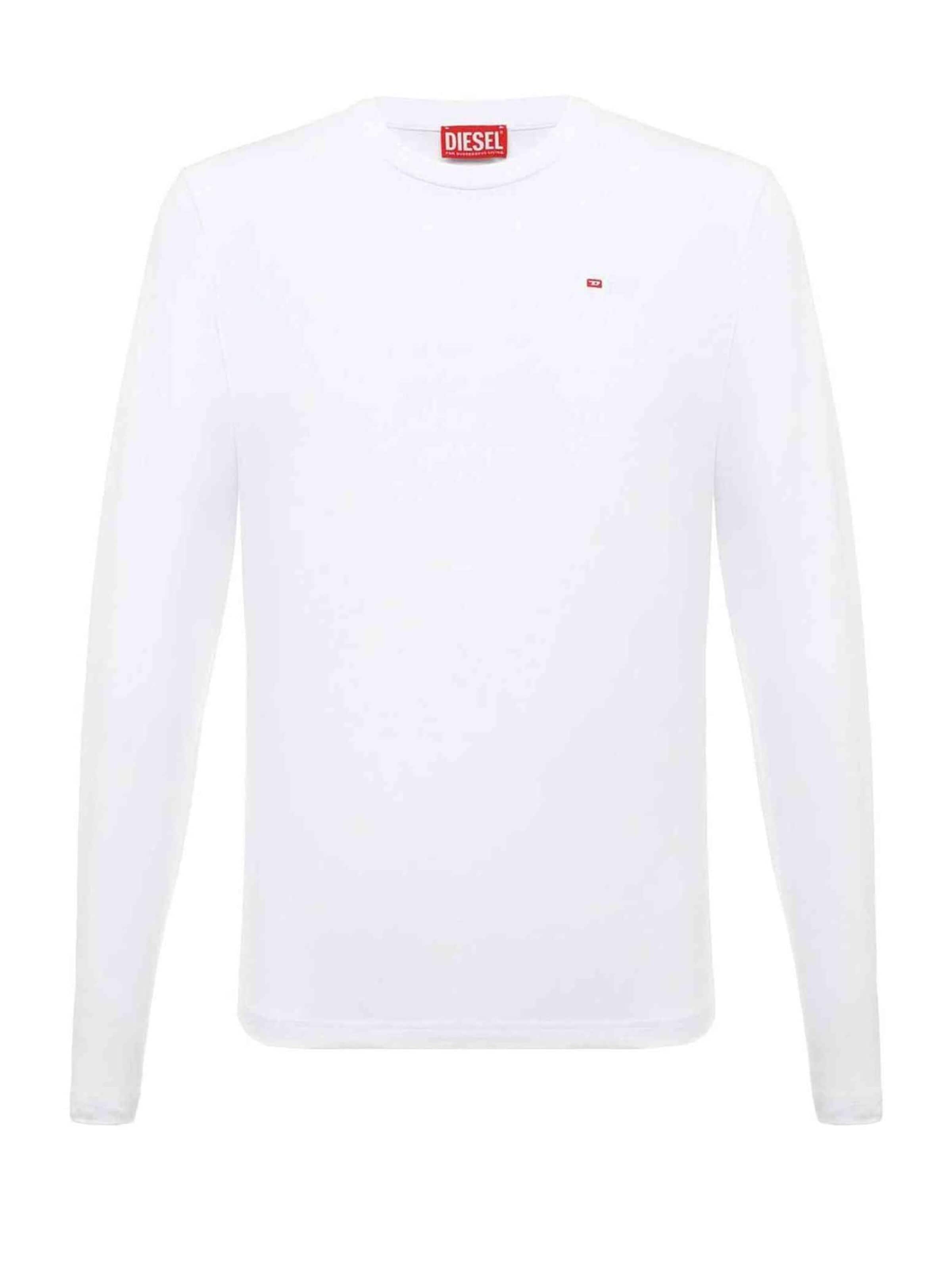 DIESEL Shirt 'T-DIEGOR-LS-MICRODIV' in White: front