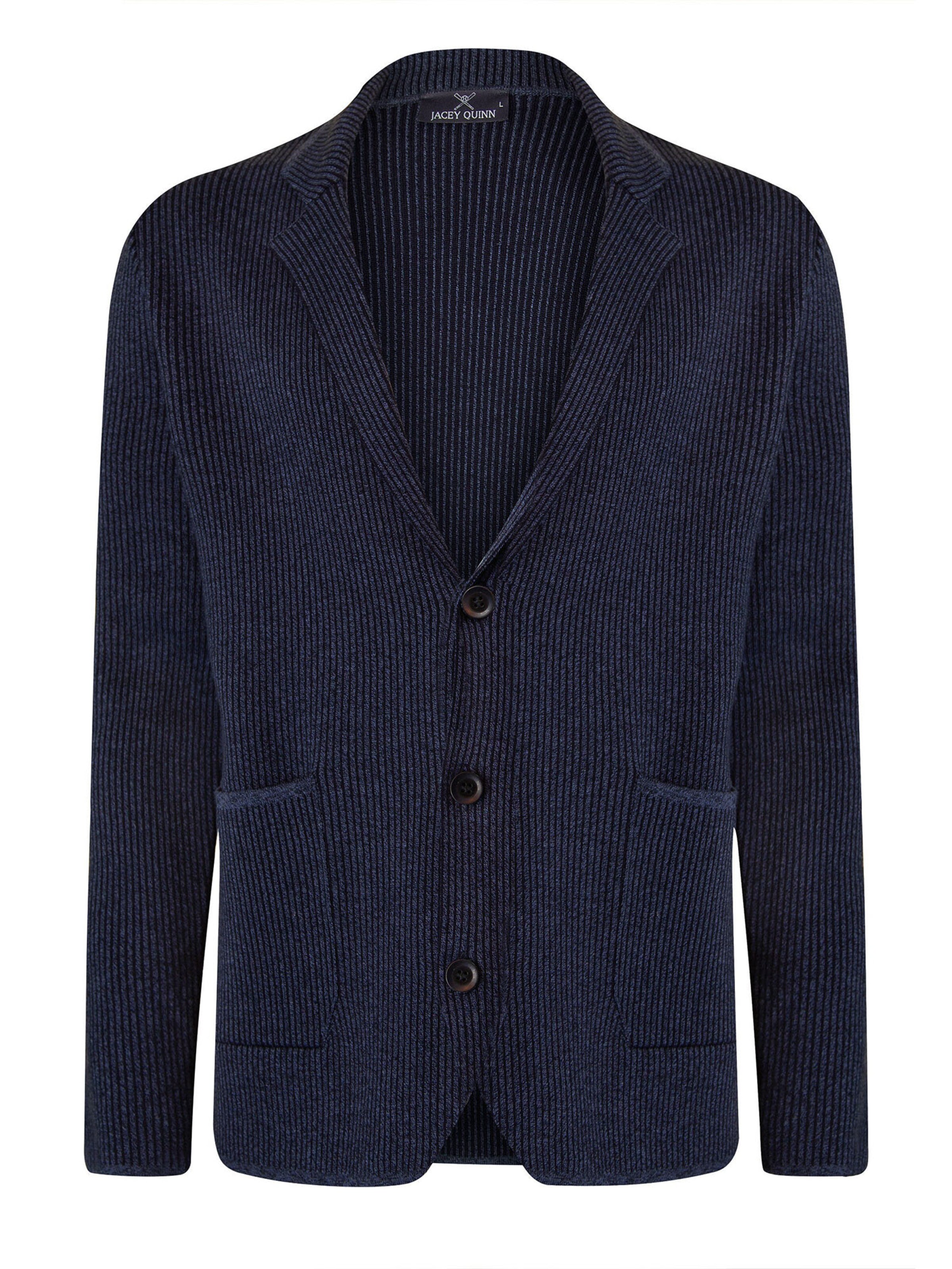 Jacey Quinn Плетена жилетка в синьо: отпред