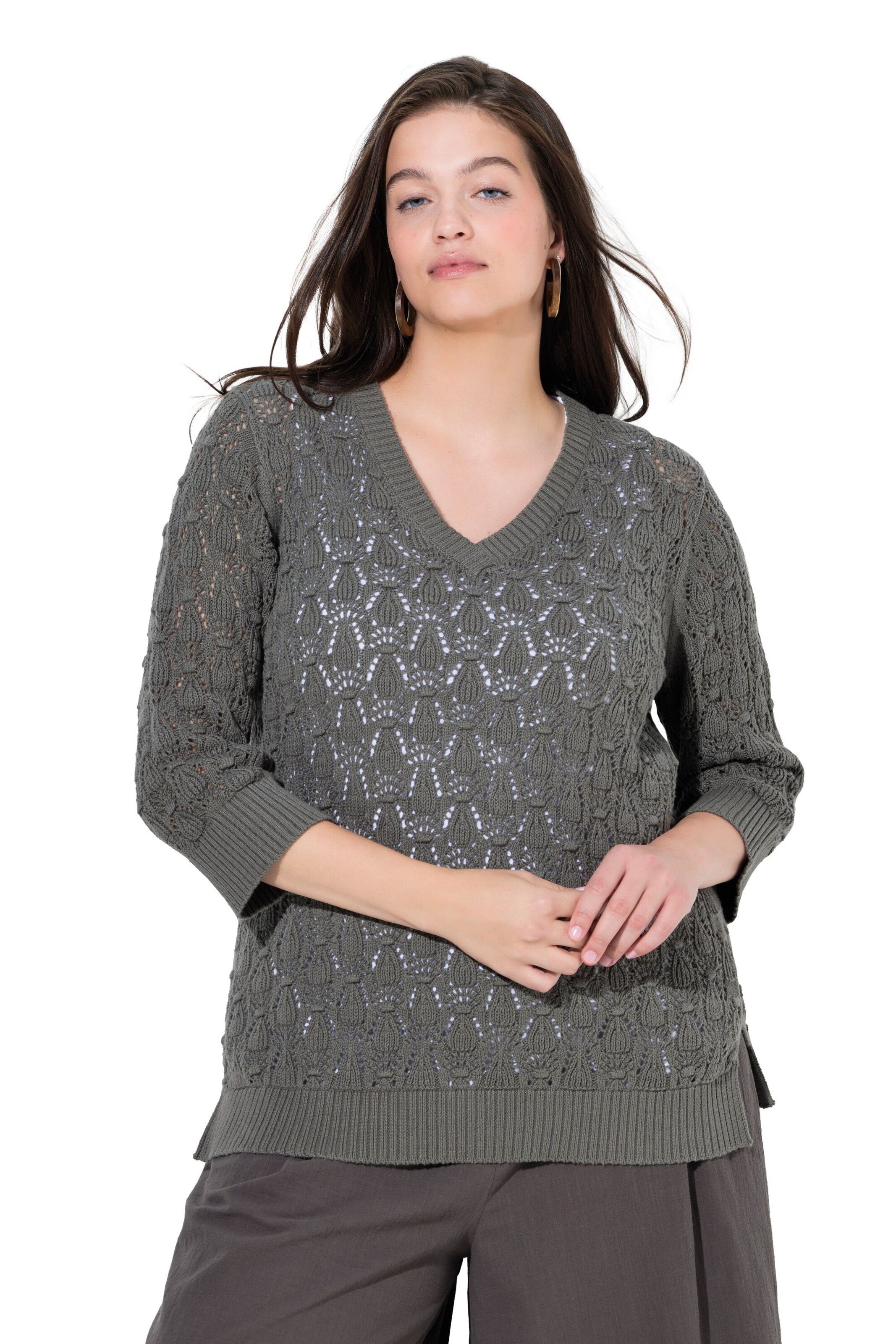 Ulla Popken Sweater in Grey: front