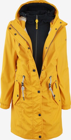 Manteau fonctionnel Schmuddelwedda en jaune : devant